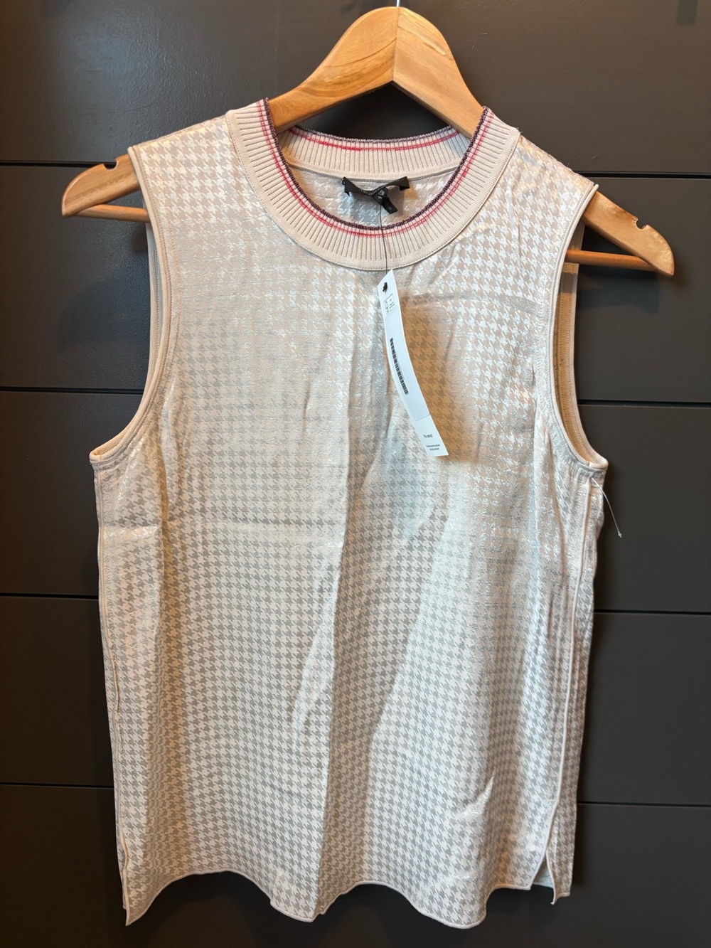 Rag and Bone Aly Houndstooth Tank Beige Size XS